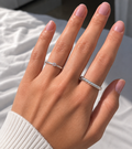Wheat Ear & Wire Coil Open Ring Set