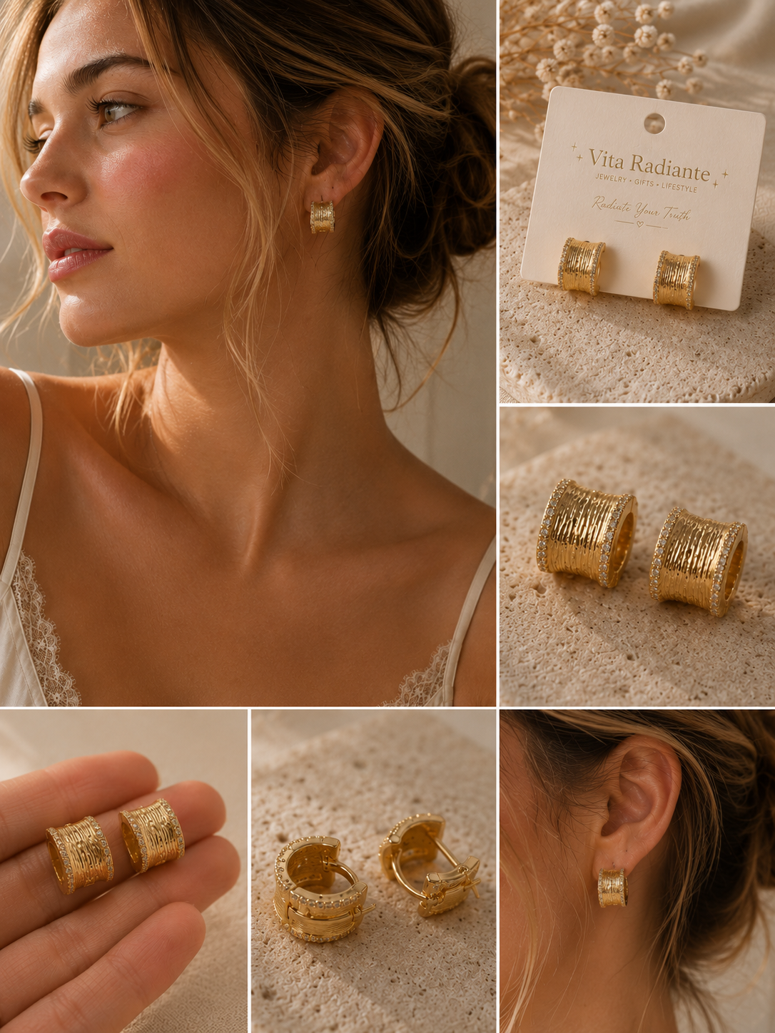 Textured Wide Hoop Earrings