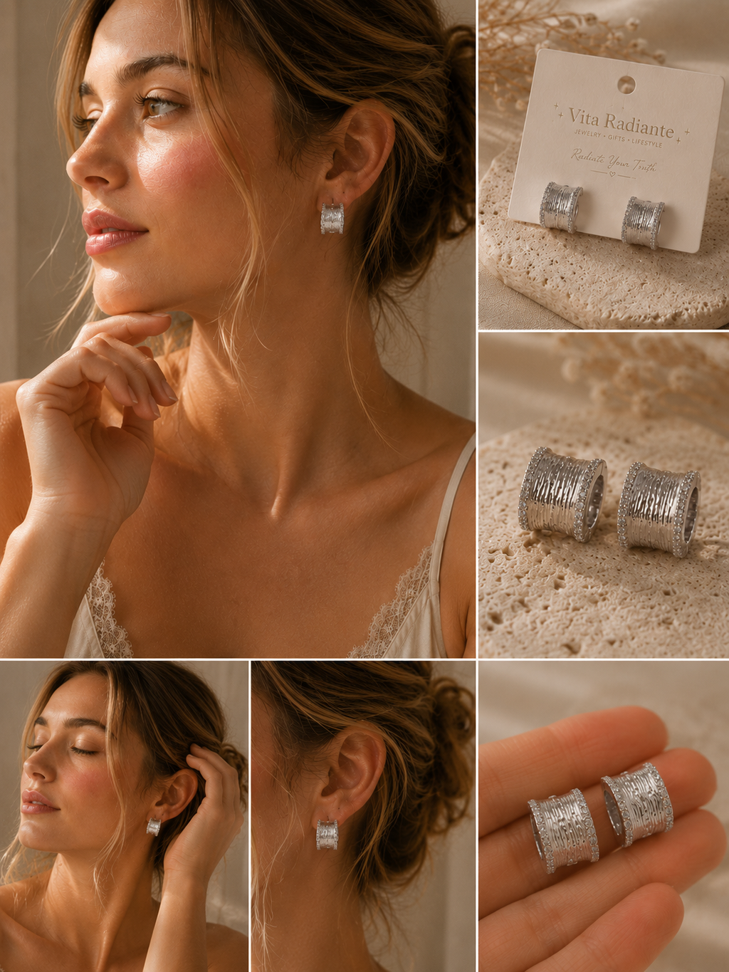 Textured Wide Hoop Earrings