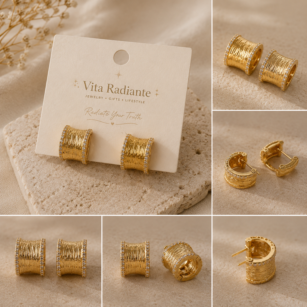 Textured Wide Hoop Earrings