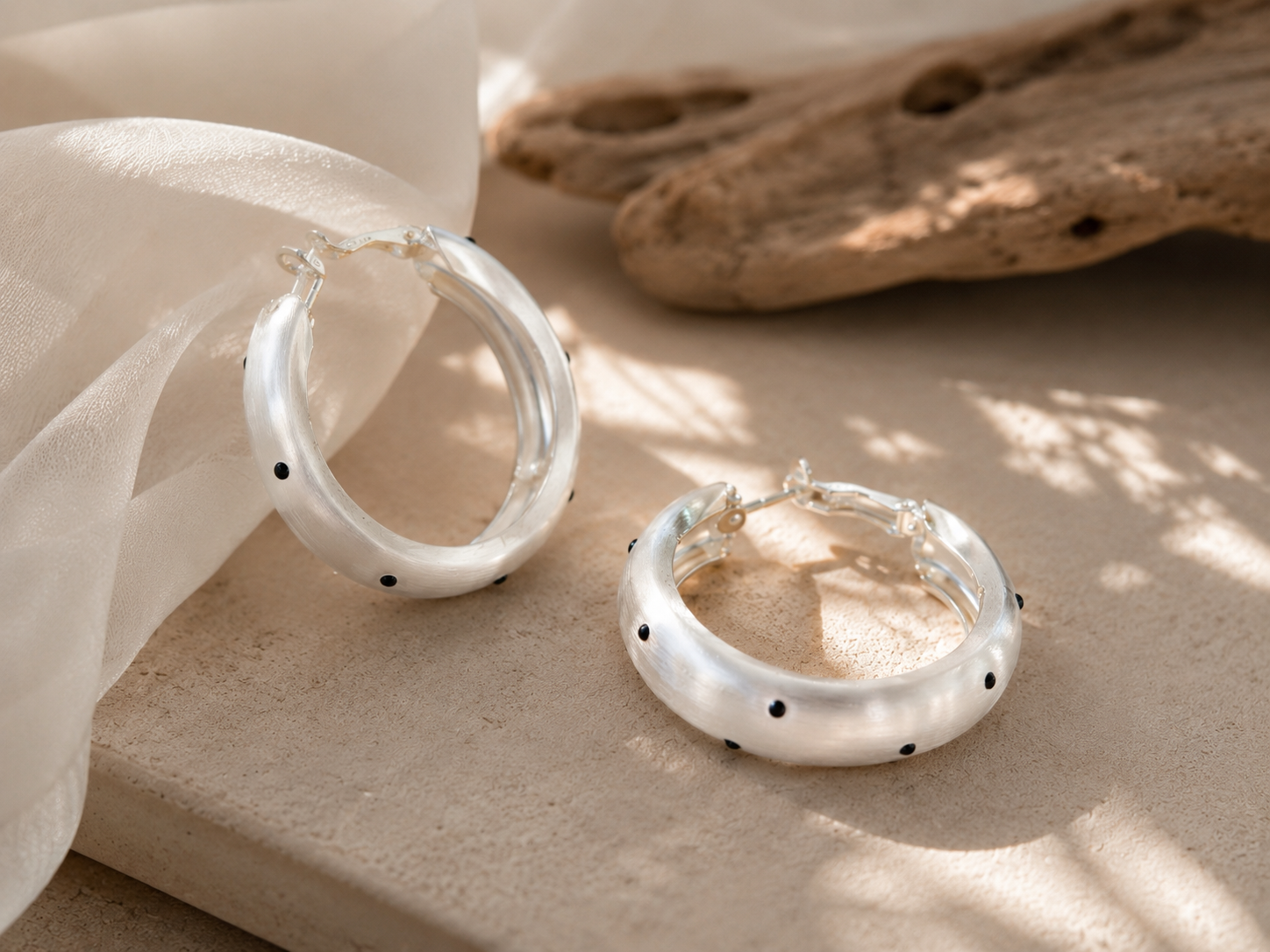 Polka Dot Chunky Hoop Earrings