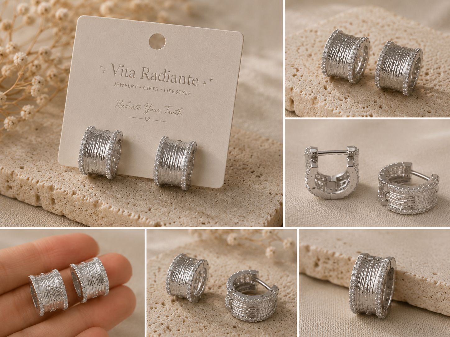 Textured Wide Hoop Earrings