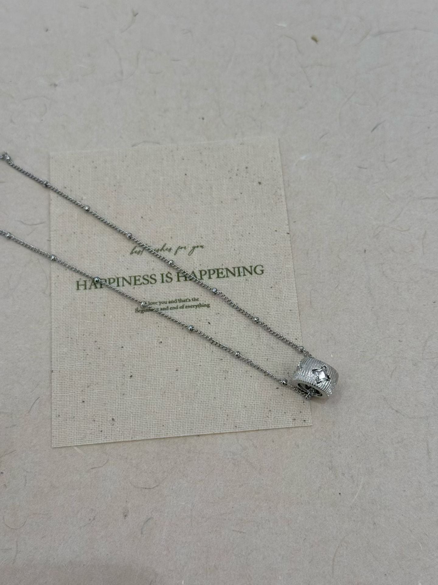 Star Charm Cylinder Necklace