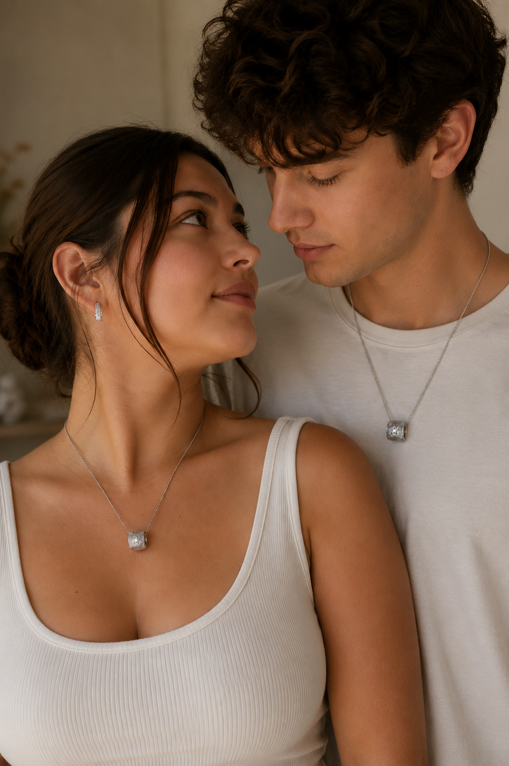 Star Charm Cylinder Necklace