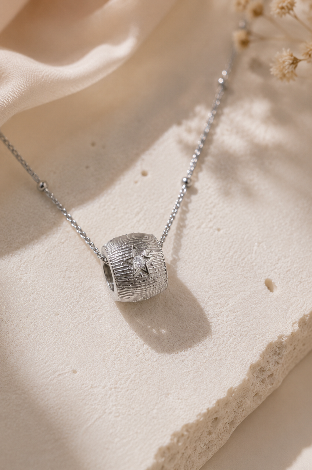 Star Charm Cylinder Necklace