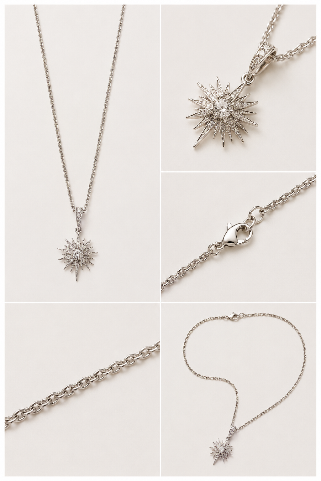 Crystal Starburst Pendant Necklace
