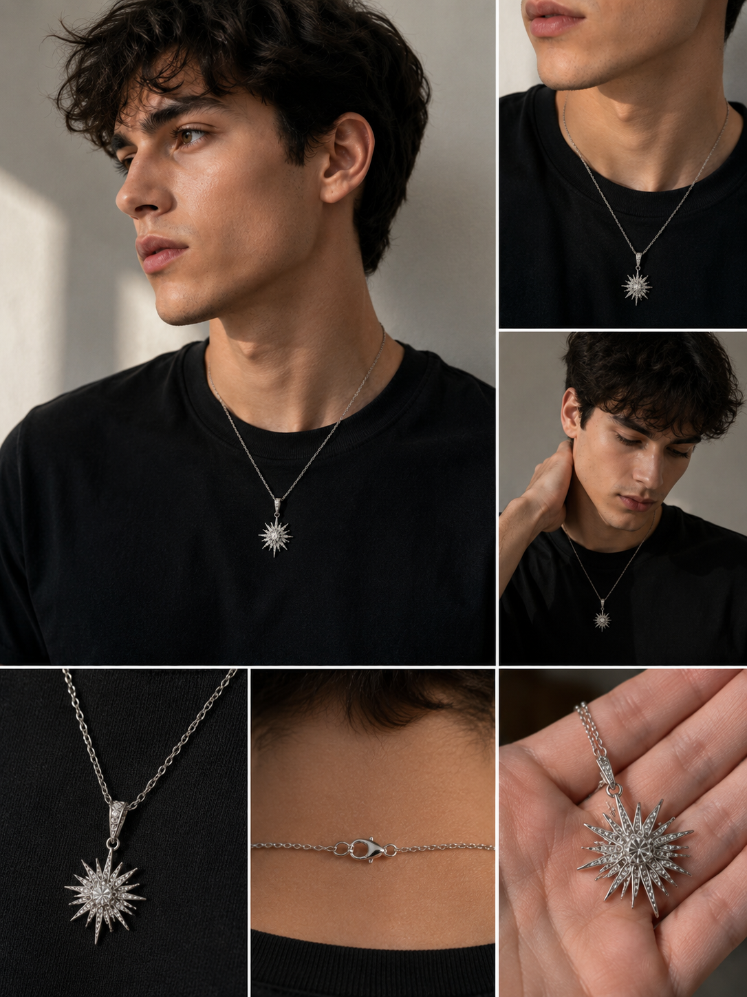 Crystal Starburst Pendant Necklace